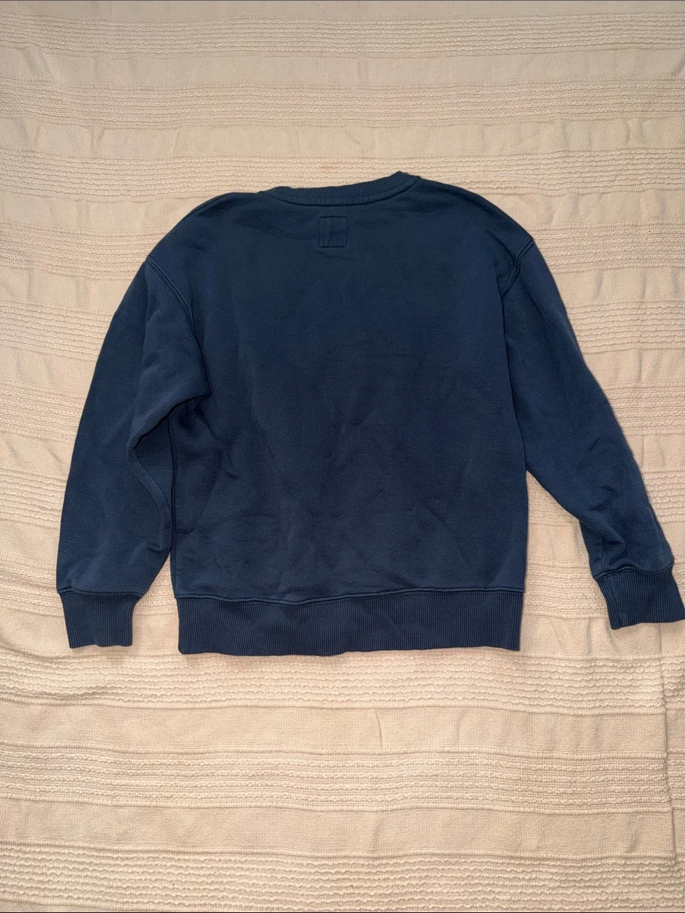 Zara Navy Blue Graphic Crewneck Sweatshirt